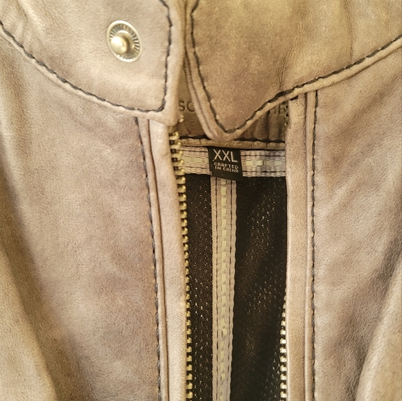 NWOT Wilson's Gray Black Distressed Genuine Leather Jacket Coat Size XXL - Picture 3 of 16